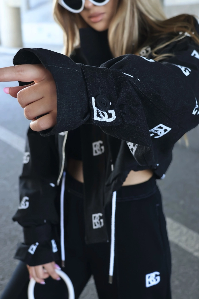 Kurtka jeans damska BG Popcorn | czarny