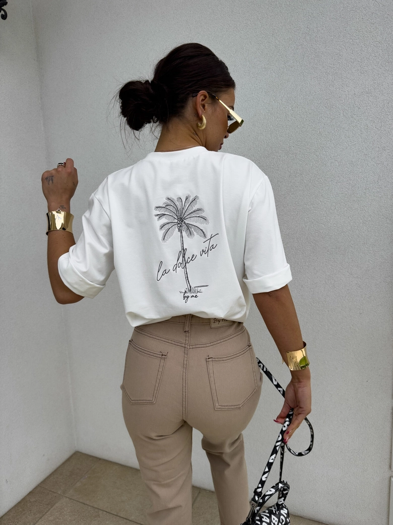 T-shirt PALMS – ecru