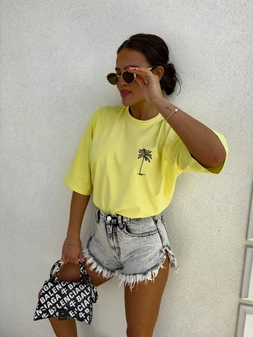 T-shirt PALMS – cytrynowy