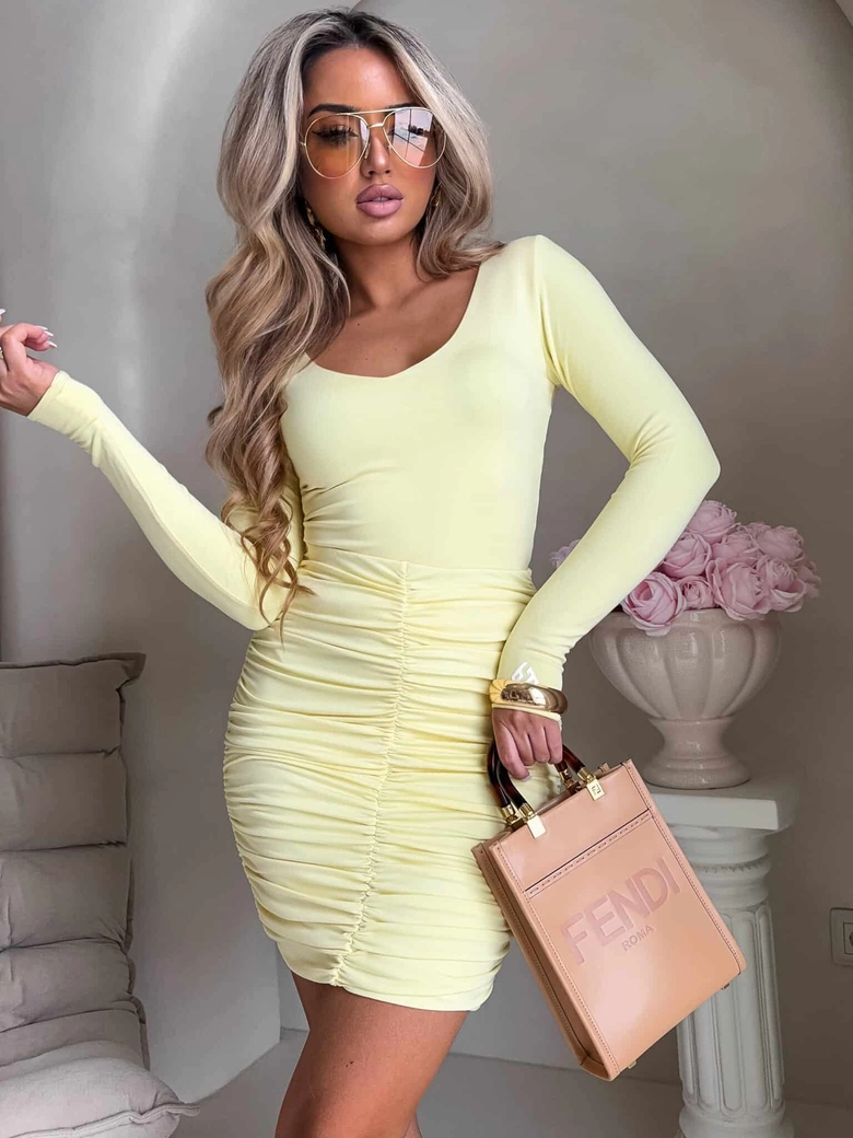 Spódnica MARSZCZONA – bananowa