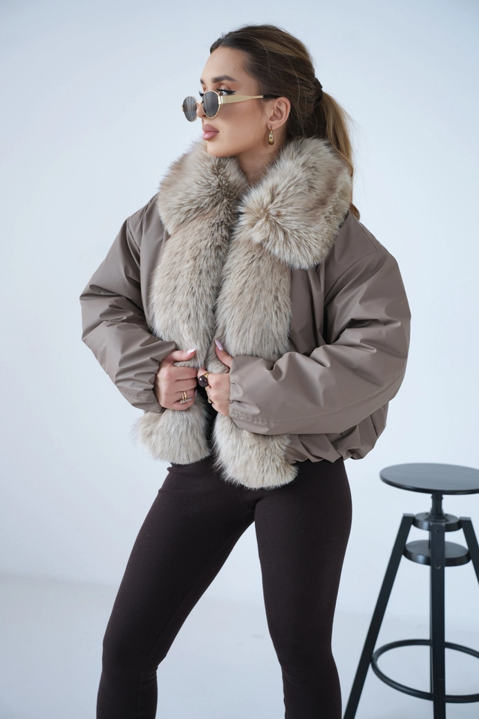 Kurtka damska BG Luxury | cappuccino