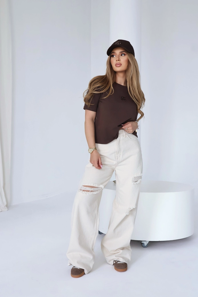 T-Shirt damski BG Real | czekolada