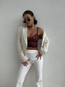 Marynarka SLIM natural - jasny beż