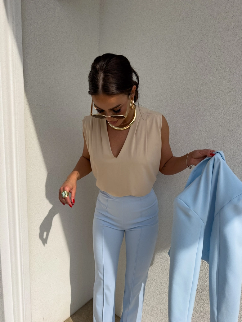 Bluzka BUSINESS - jasny beż