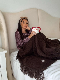 Piżamka CHRISTMAS czekoladowa