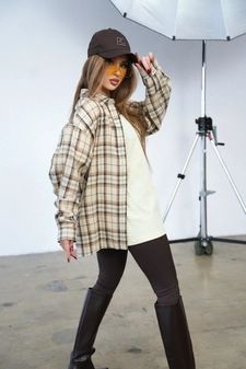 Koszula damska BG Pattern | piaskowy beż