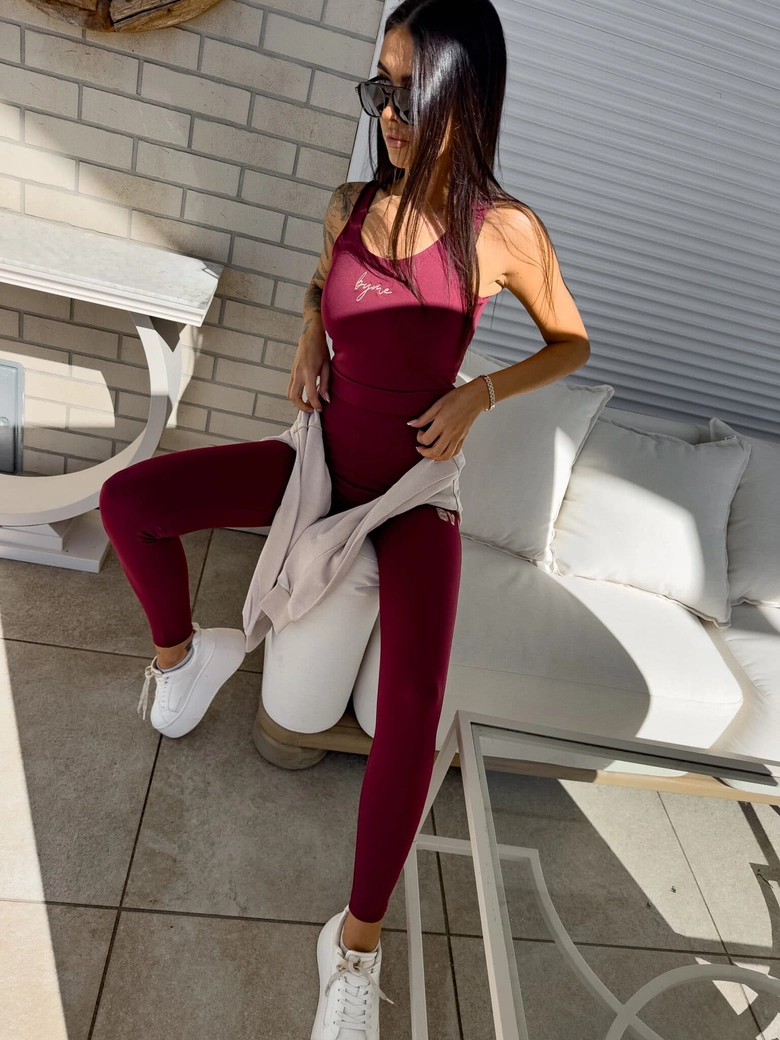 Legginsy WOW - bordowe
