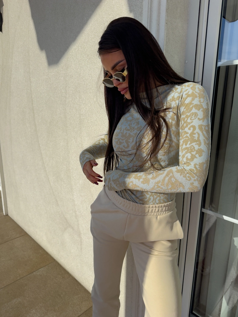 Bluzka SABRINA – błękitno-złota