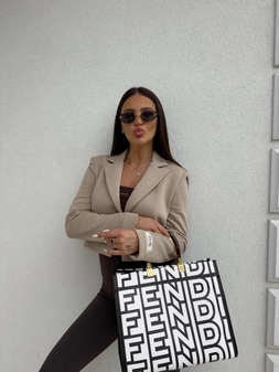 Marynarka dresowa SLIM - ciemny beż