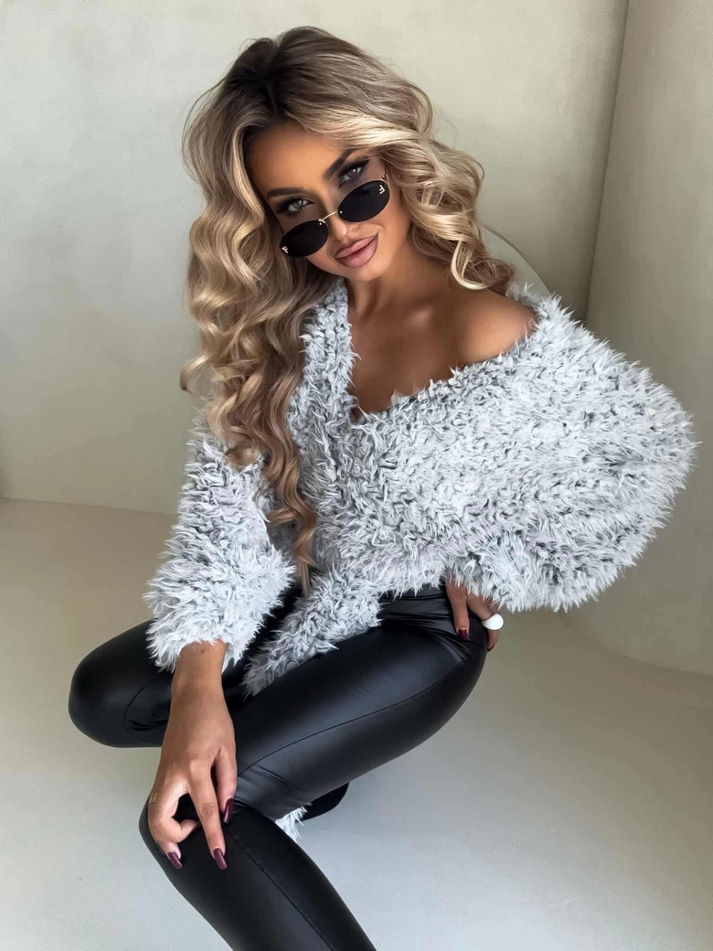 Bluzka KAIRA SHAGGY – szara