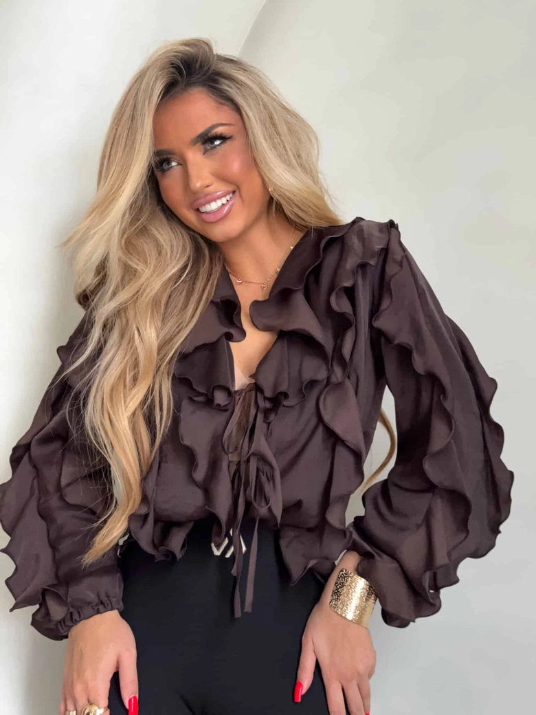 Bluzka COURTNEY - czekoladowa