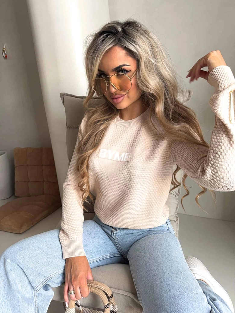 Sweter CRISTAL – jasny beż