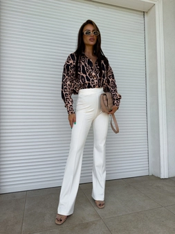 Spodnie DZWONY - ecru T16783