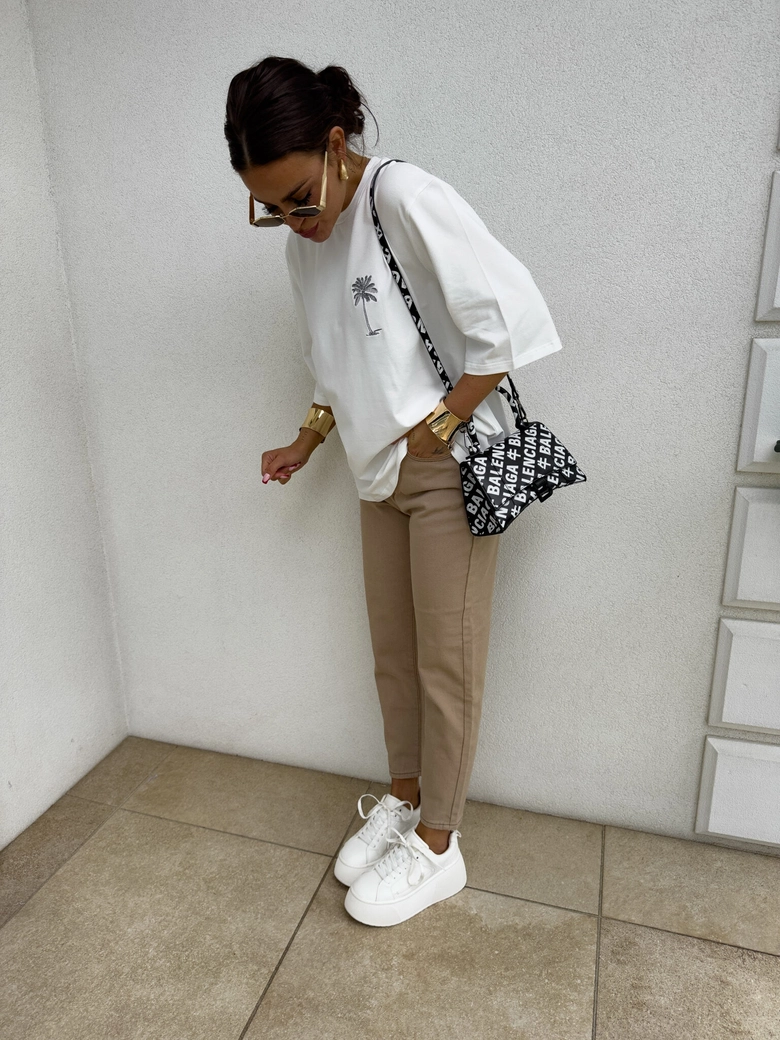 T-shirt PALMS – ecru