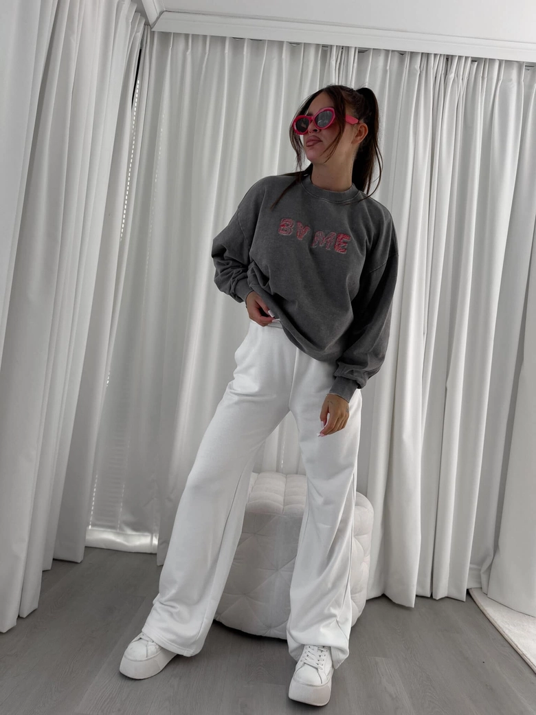 Dekatyzowana bluza POWER - szara