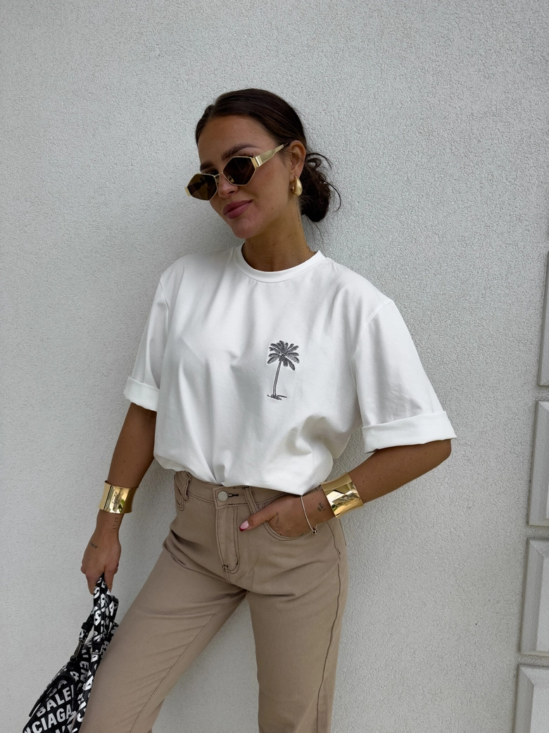T-shirt PALMS – ecru