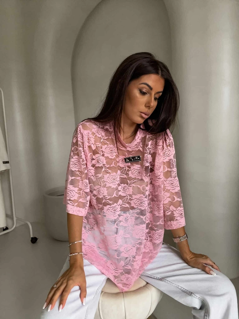 Bluzka MARMARIS II koronka new - pudrowy róż