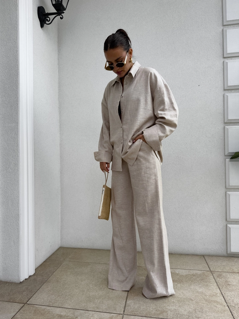 Koszula OVER SPRING natural – ciepły beż