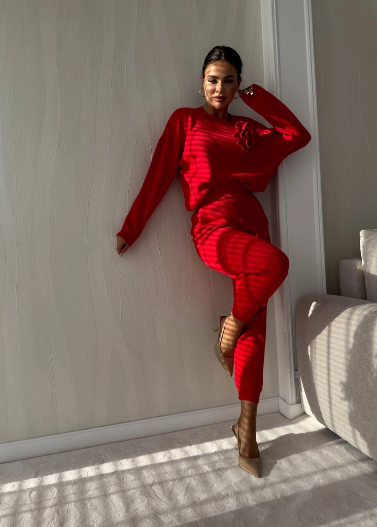 Komplet DELANI LONG – czerwony N19018