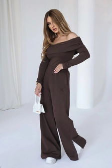 Spodnie damskie BG Fancy | czekolada