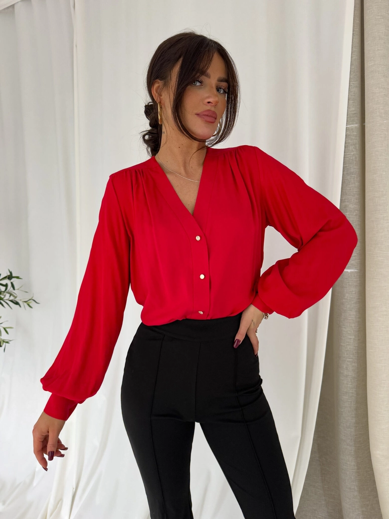 Koszula RUFFLES – czerwona