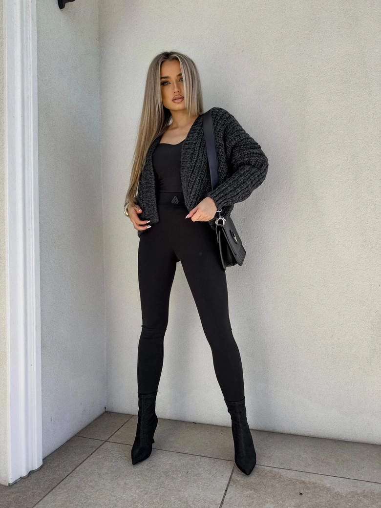 Sweter bomberka MERINO - grafitowy E17998