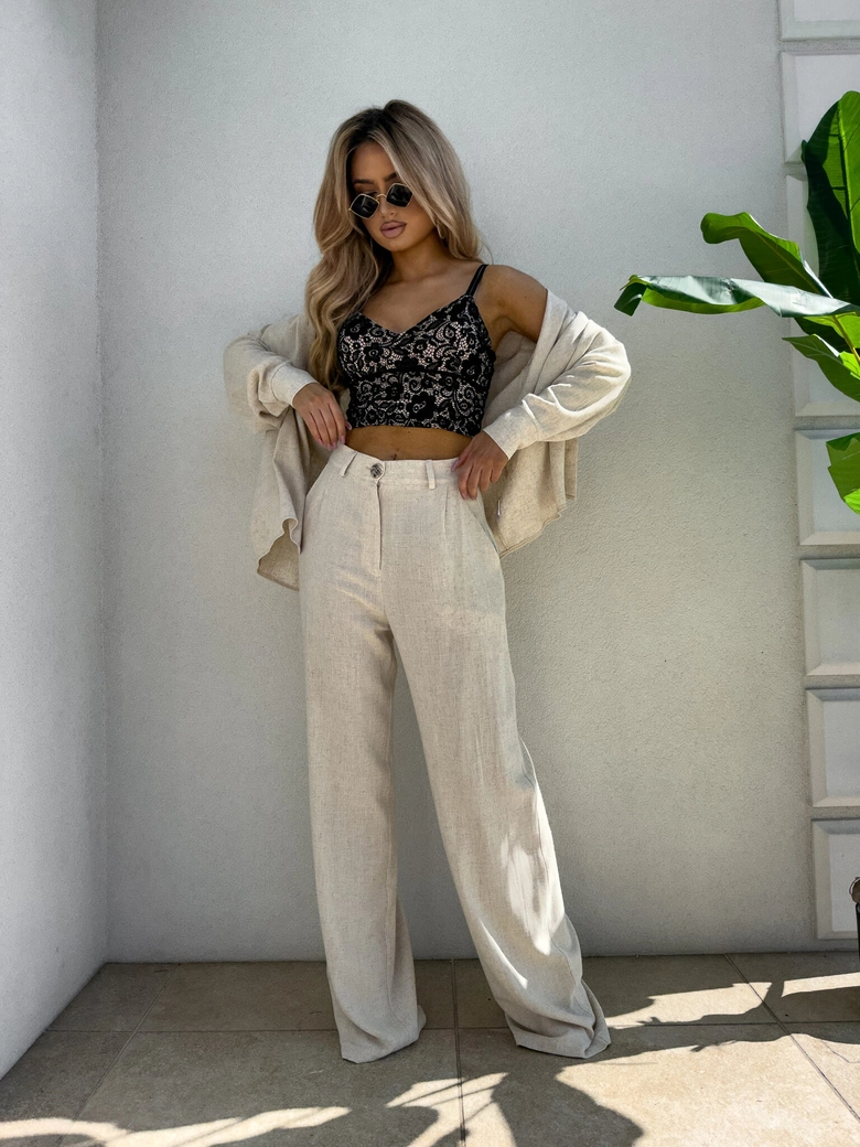 Spodnie SIMPLE natural - jasny beż