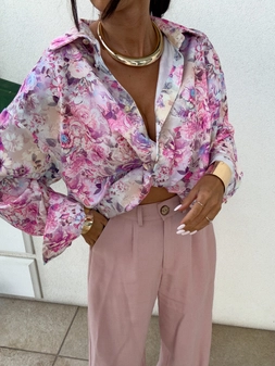 Koszula OVER SPRING - beżowo-multi