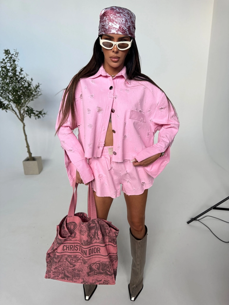 Spodenki DENIM róż