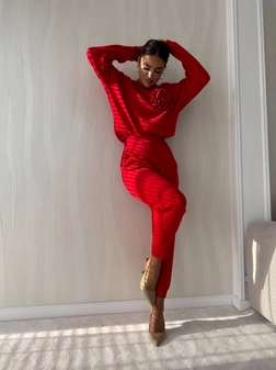 Komplet DELANI LONG – czerwony N19018