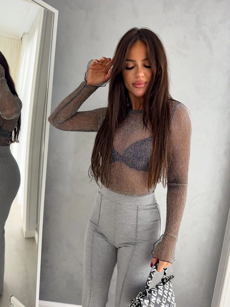 Bluzka SHY - srebrna C18981