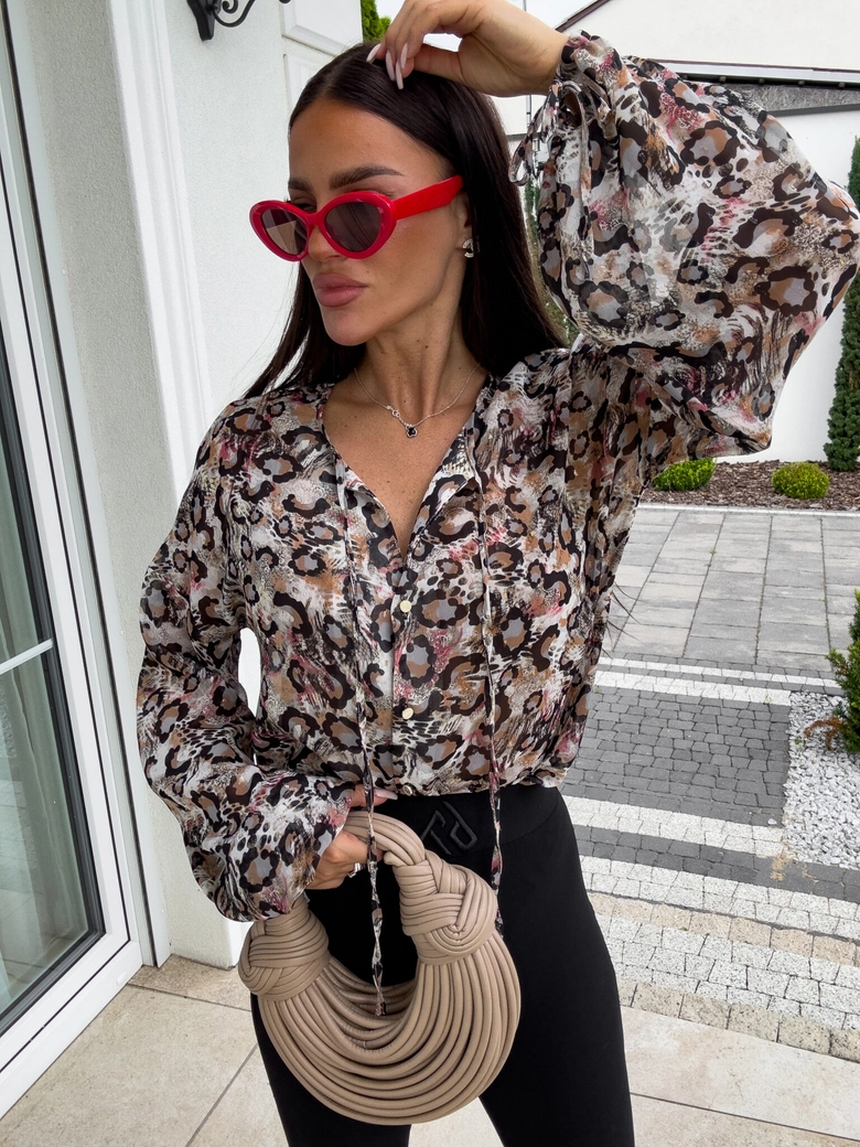 Bluzka BOHO wiskoza - panterka