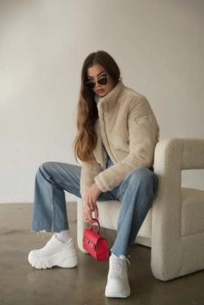 Kurtka damska BG Fur | beż W17587