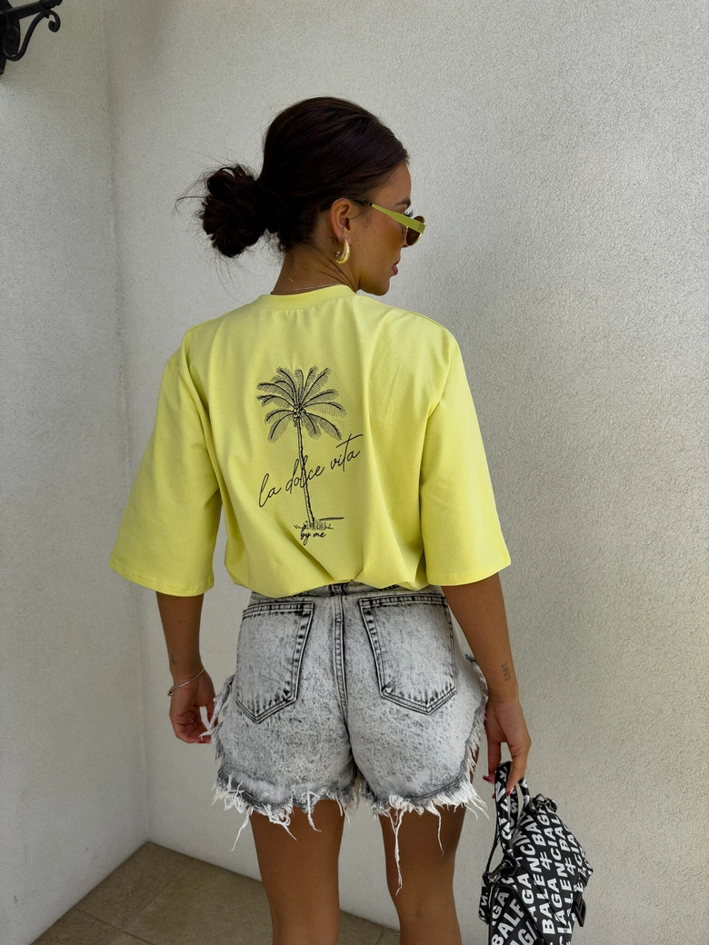 T-shirt PALMS – cytrynowy