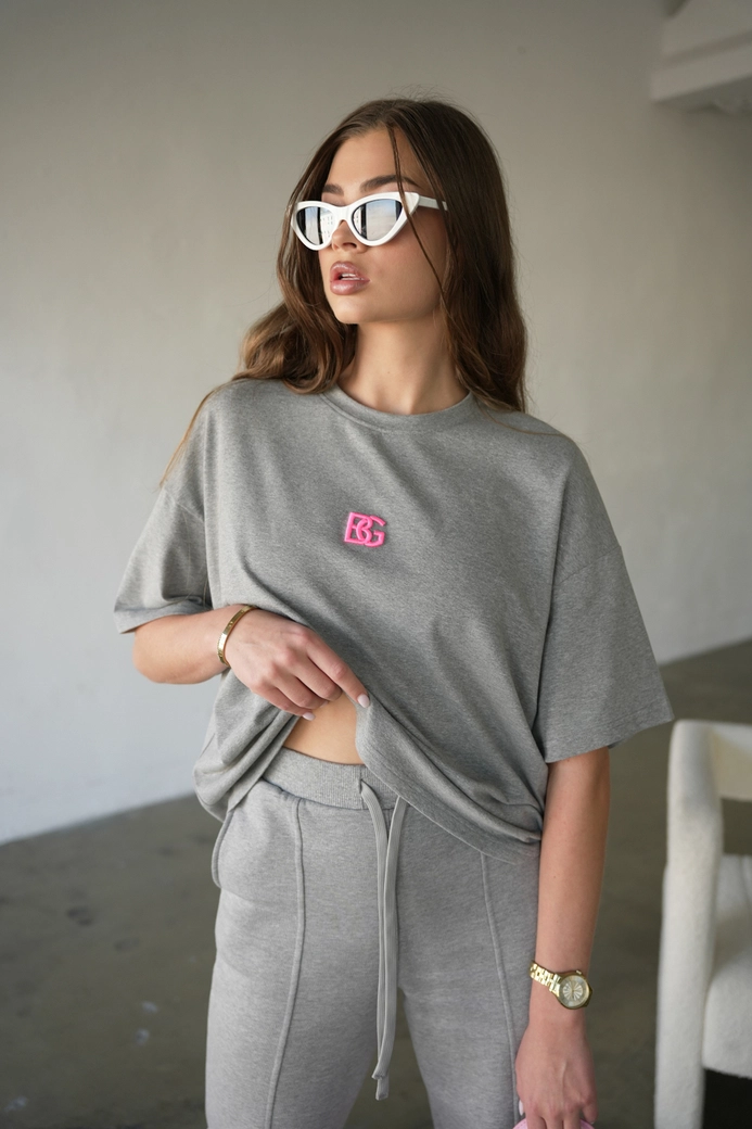 T-Shirt damski BG Monday | szary melanż C17581