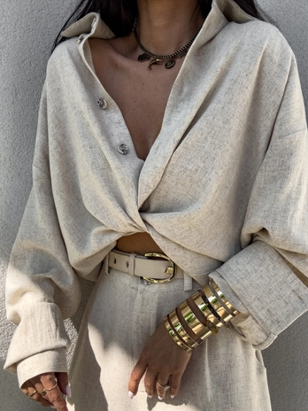 Koszula OVER SPRING natural – jasny beż