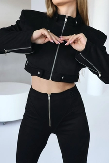 Legginsy damskie BG Button | czarny