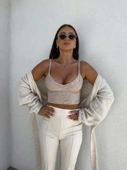 Top gorset KORONKOWY - jasny beż