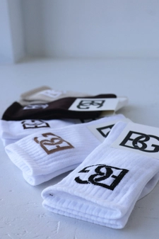 Skarpety BG Login | biały - czarny