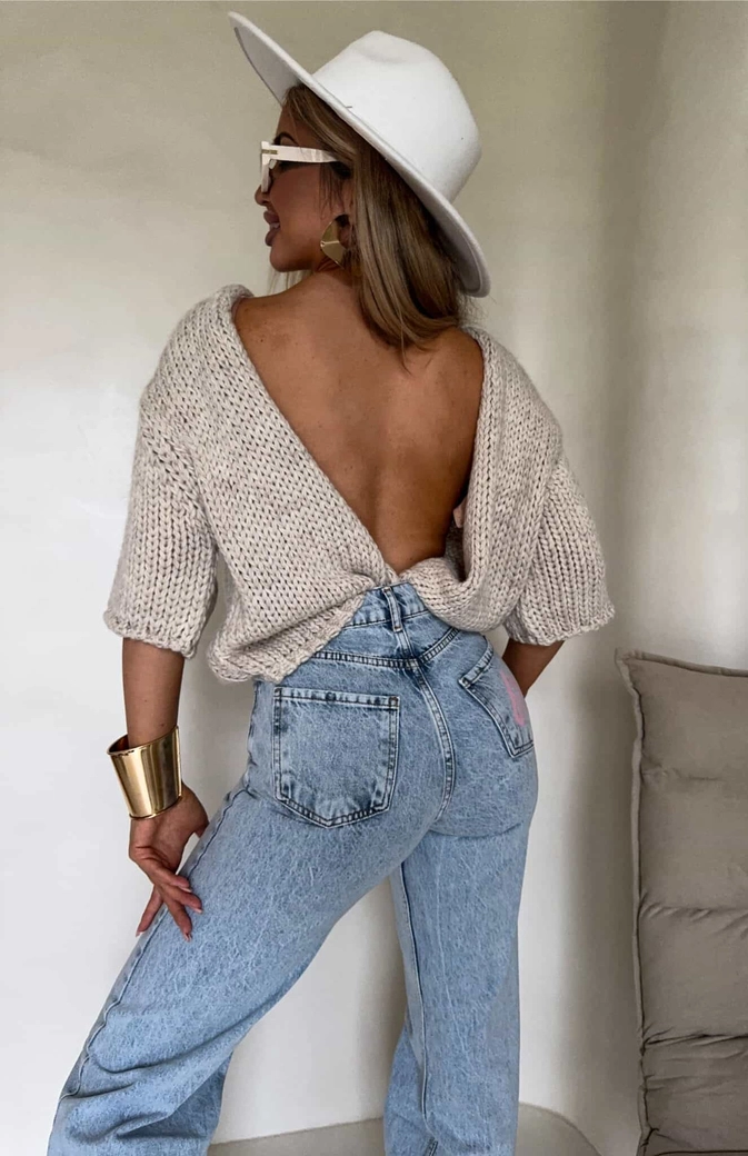 Kardigan ROYAL - chłodny beż