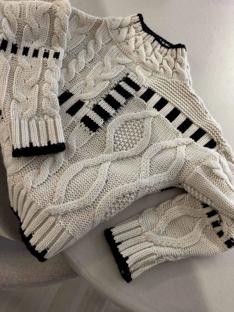 Sweter golf TRAIN – ecru