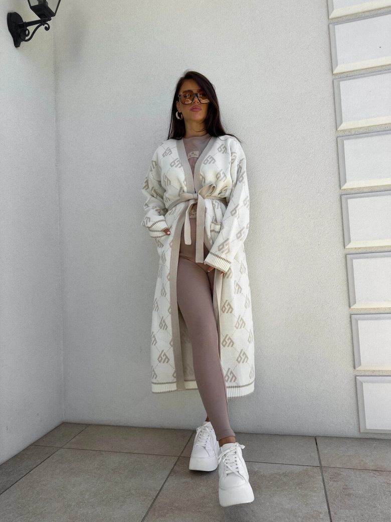 Kardigan płaszcz ANDREA – ecru