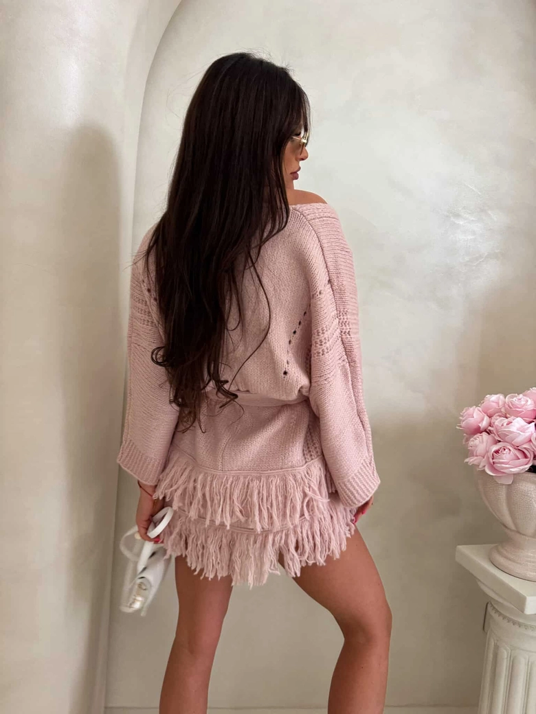 Kardigan ORIANA - pudrowy róż