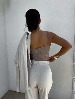 Top gorset KORONKOWY - mokka