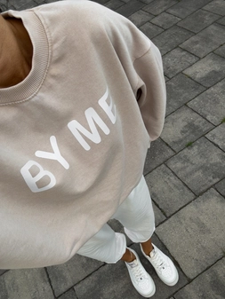 Dekatyzowana bluza DOSE - jasny beż