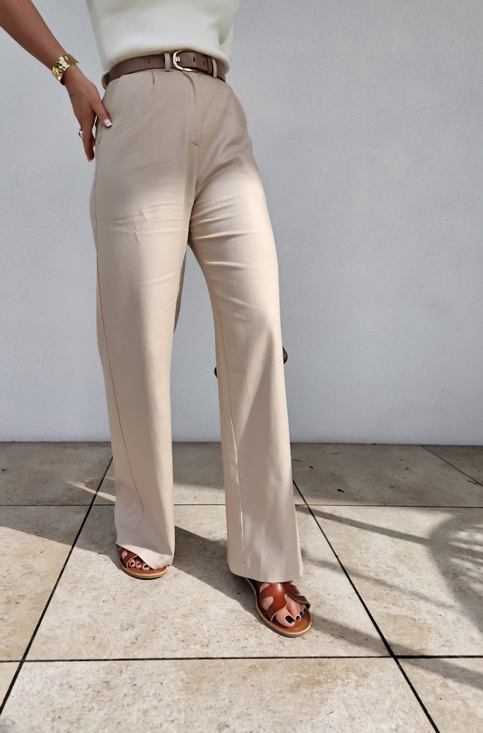 Spodnie BIANCO - beżowe T17829