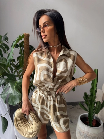 Komplet THE PALM beż