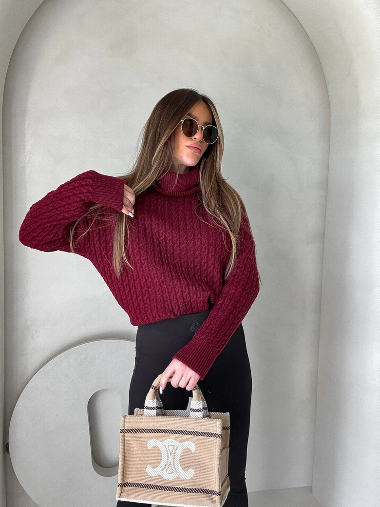 Sweter golf INKO - bordowy