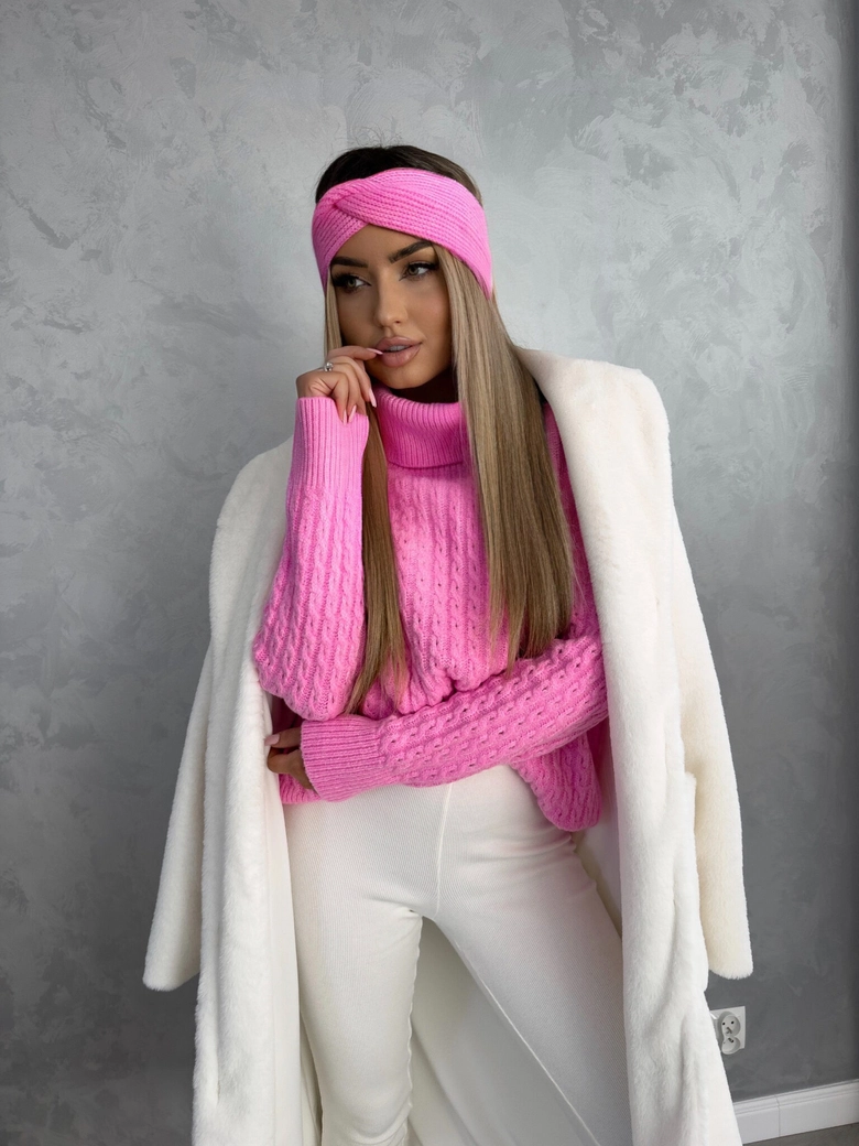 Sweter golf INKO - barbi róż E18282