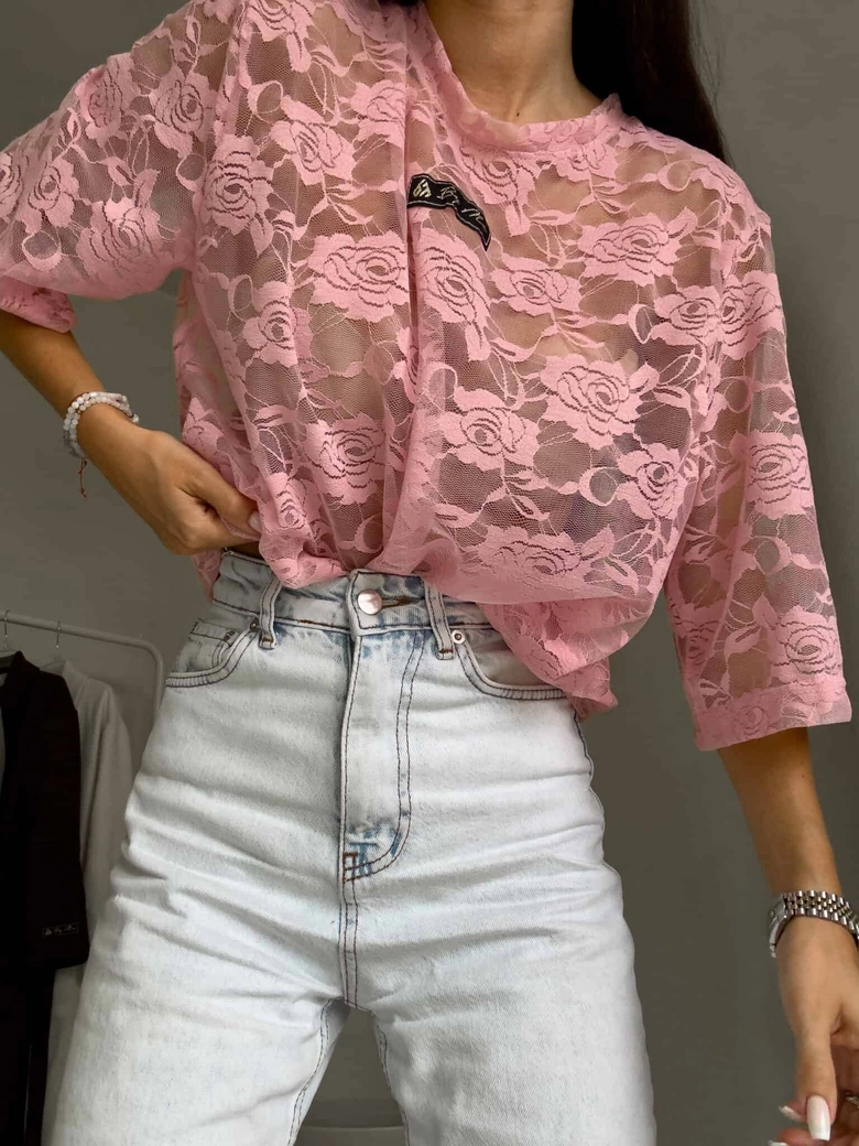 Bluzka MARMARIS II koronka new - pudrowy róż